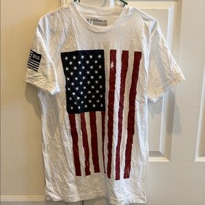 White and Red Flag Tee